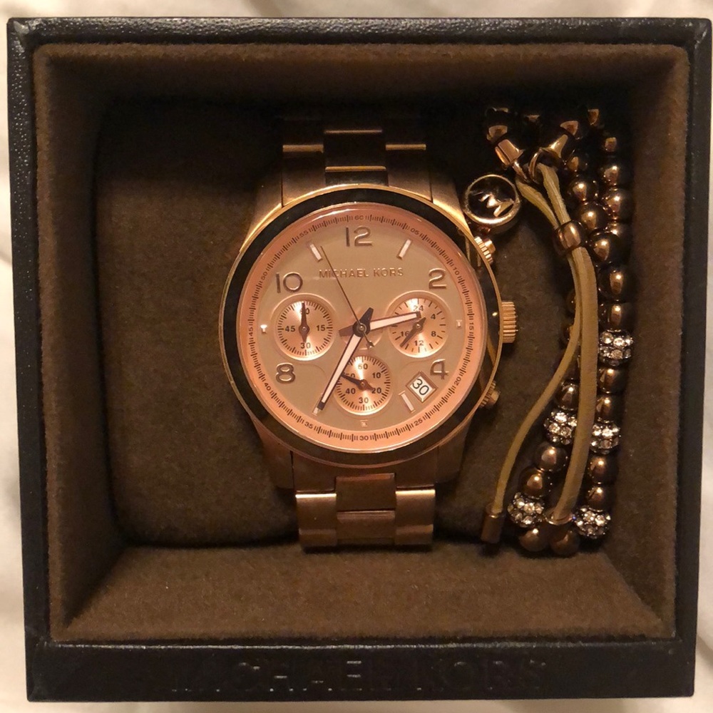 Michael Kors Rose Gold watch with bracelet